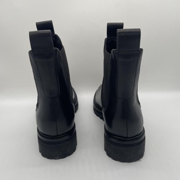 NEW Everlane Boots Womens Size 8 Black Leather Chelsea Lug Sole Ankle Pull On - Picture 7 of 14